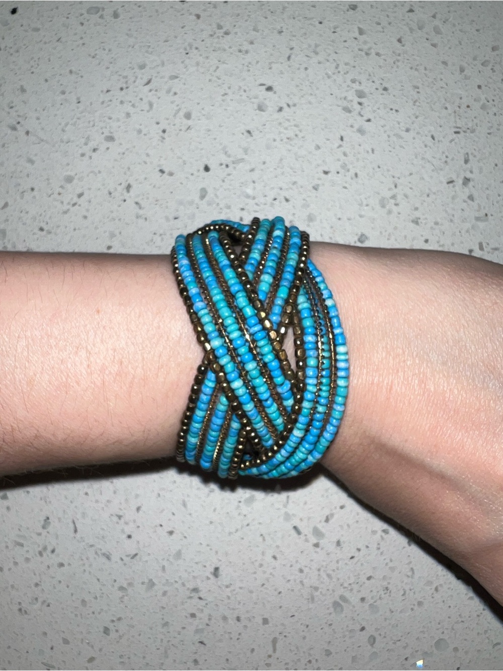 Turquoise Beaded Multi-Strand Twist Bracelet